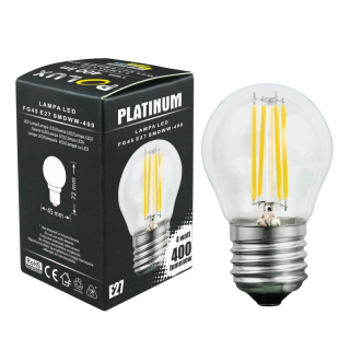 Żarówka dekoracyjna LED FILAMENT G45 E27 4,0W 4WW 3000K 400lm Clear - POLUX