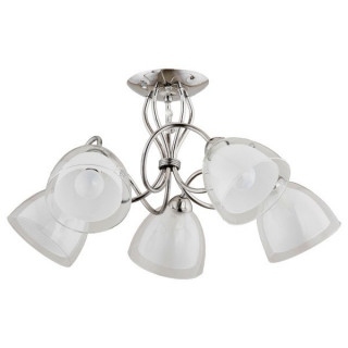 Lampa sufitowa żyrandol Adelina 5 x E14 chrom/biały śr. 57cm - ALFA...