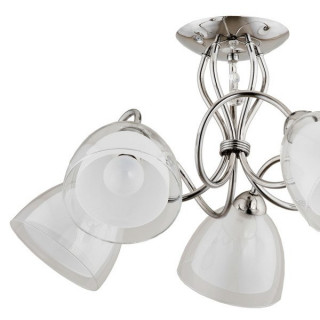 Lampa sufitowa żyrandol Adelina 5 x E14 chrom/biały śr. 57cm - ALFA...