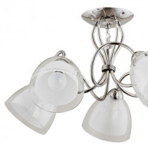 Lampa sufitowa żyrandol Adelina 5 x E14 chrom/biały śr. 57cm - ALFA SOSNOWSCY