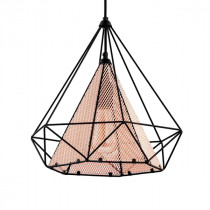 Lampa wisząca sufitowa Copper Net 1xE27 czarny/miedź śr. 36cm - ALFA SOSNOWSCY