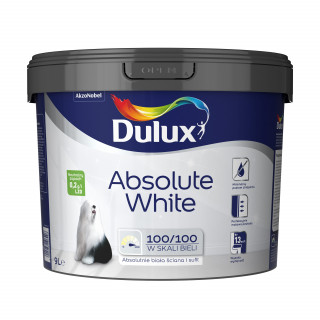 Dulux Farba Biała do ścian i sufitów Absolute White 9l