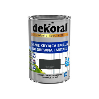 Emalia ftalowa Emakol Strong czarny matowy 0,9l - DEKORAL