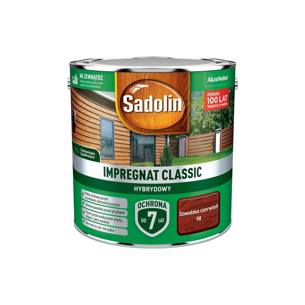 IMPREGNAT SADOLIN CL. HYBRYDOWY 2,5L CZERWIEŃ SZWEDZKA