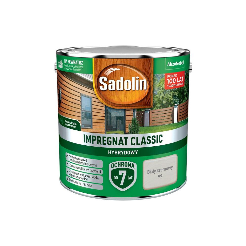 IMPREGNAT SADOLIN CL. HYBRYDOWY 2,5L BIAŁY KREMOWY