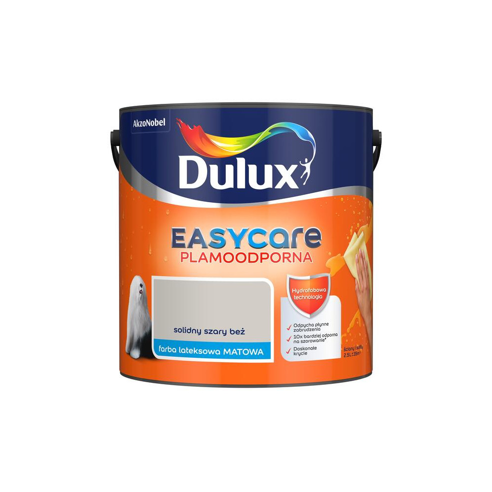 FARBA DULUX EASY CARE 2,5L SOLIDNY SZARY BEŻ