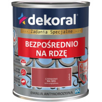 DEKORAL EMALIA ANTYKOROZYJNA 0,65L CZERWONY POŁYSK