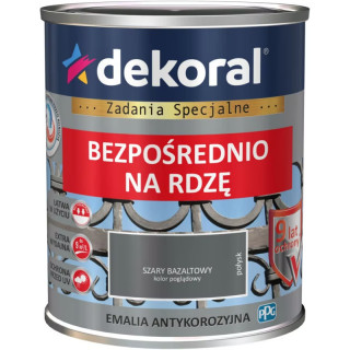 DEKORAL EMALIA ANTYKOROZYJNA 0,65L SZARY BAZALTOWY POŁYSK