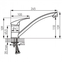 BASIC BATERIA ZLEWOZMYWAK STOJĄCA CHROM