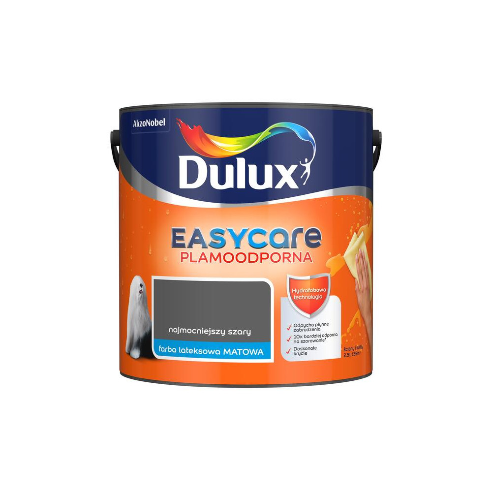 FARBA DULUX EASY CARE 2,5L NAJMOCNIEJSZY SZARY