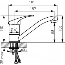 MILANO BASIC BATERIA UMYWALKOWA WYLEWKA OBR. CHROM