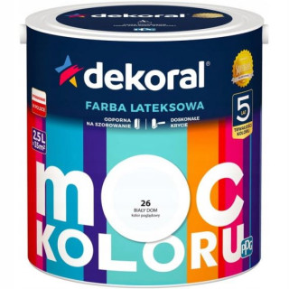 FARBA DEKORAL AKRYLIT W  2,5L BIAŁY DOM