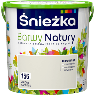 FARBA LATEKSOWA ŚNIEŻKA BARWY NATURY 2,5L STALOWE MAGNOLIE 156