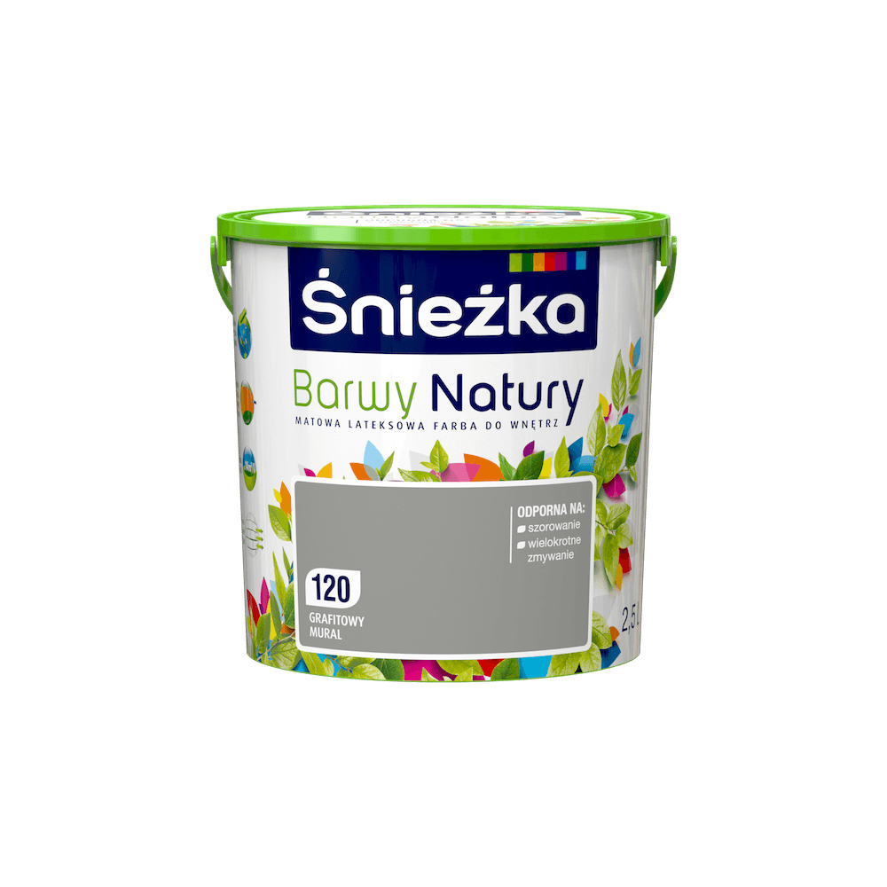 FARBA LATEKSOWA ŚNIEŻKA BARWY NATURY 2,5L GRAFITOWY MURAL