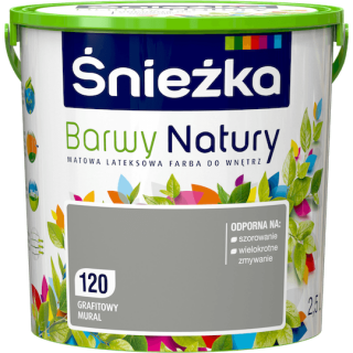 FARBA LATEKSOWA ŚNIEŻKA BARWY NATURY 2,5L GRAFITOWY MURAL