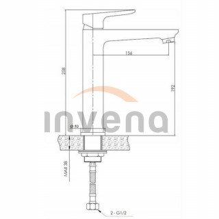 BATERIA UMYWALKOWA WYSOKA DOKOS INVENA TREND CZARNY CHROM