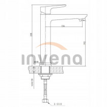 BATERIA UMYWALKOWA WYSOKA DOKOS INVENA TREND CZARNY CHROM