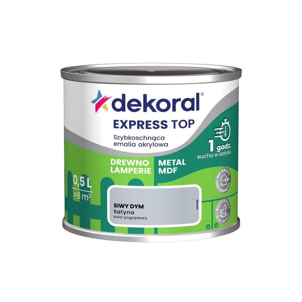 FARBA DEKORAL AKRYLUX  0,5L SIWY DYM