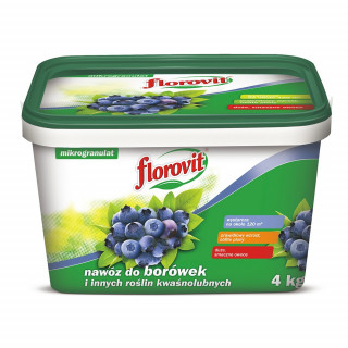 FLOROVIT BIO NAWOZ DO BORÓWEK I INNYCH ROŚLIN KWAŚNOLUBNYCH 4KG WIADRO