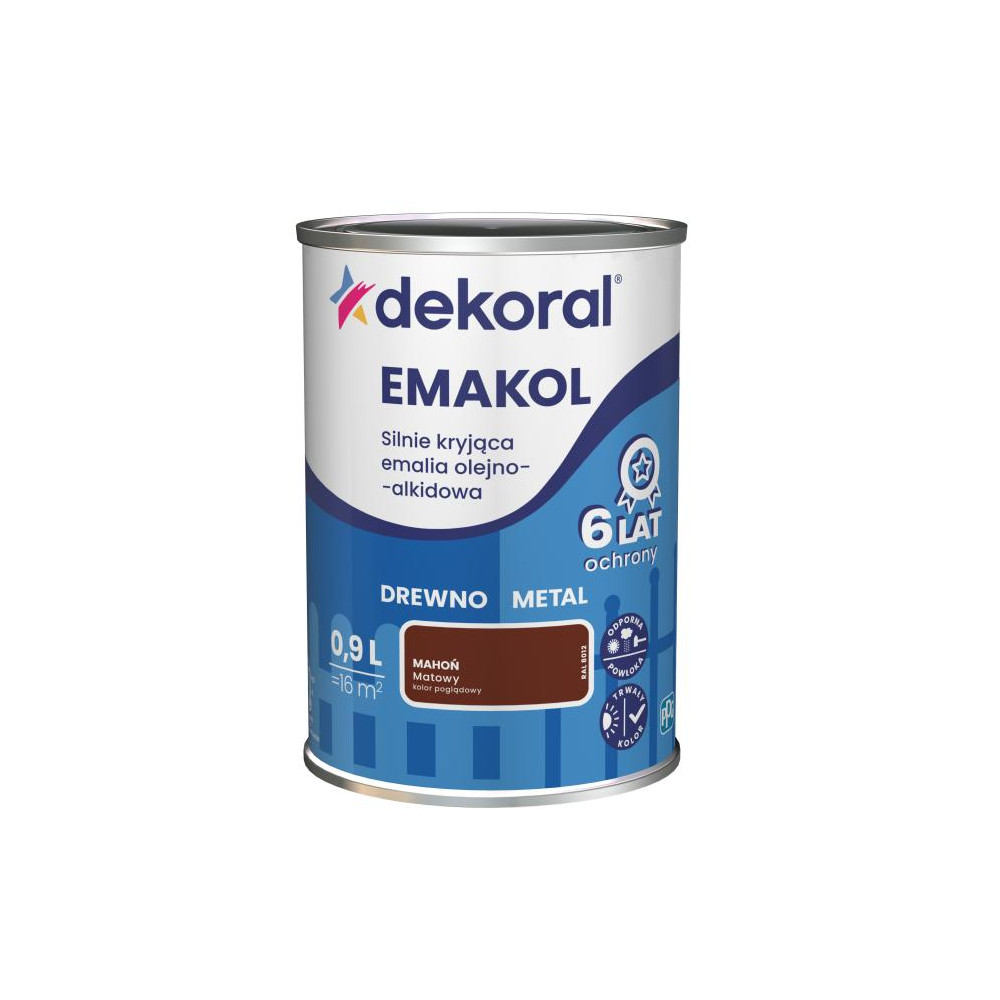 FARBA EMAKOL STRONG  0,9L MAHOŃ MAT FARBA EMAKOL STRONG  0,9L MAHOŃ MAT