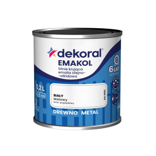 FARBA EMAKOL STRONG  0,2L BIAŁY MAT DEKORAL