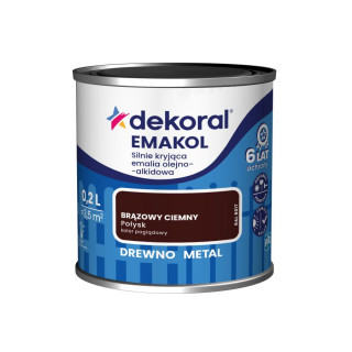 FARBA EMAKOL STRONG  0,2L BRĄZOWY CIEMNY