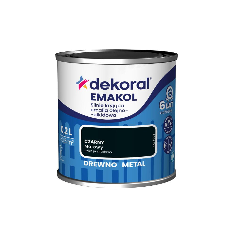 FARBA EMAKOL STRONG  0,2L CZARNY MAT FARBA EMAKOL STRONG  0,2L CZARNY MAT