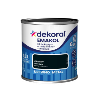 FARBA EMAKOL STRONG  0,2L CZARNY MAT