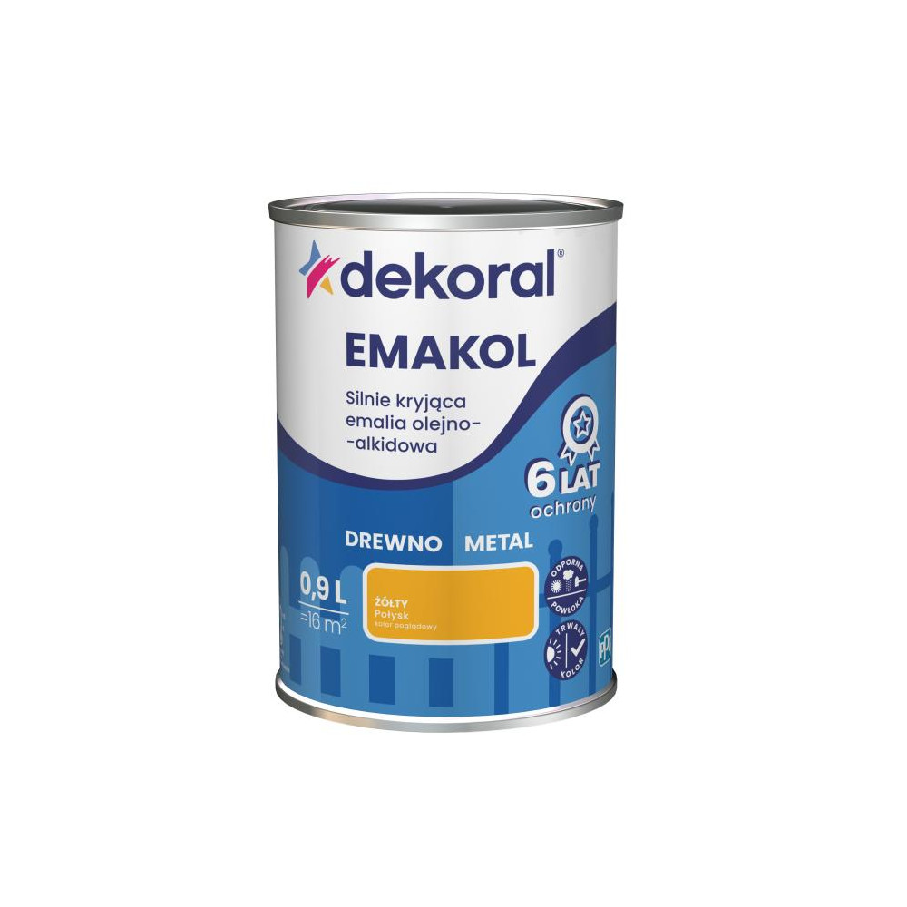 FARBA EMAKOL STRONG  0,9L ŻÓŁTY