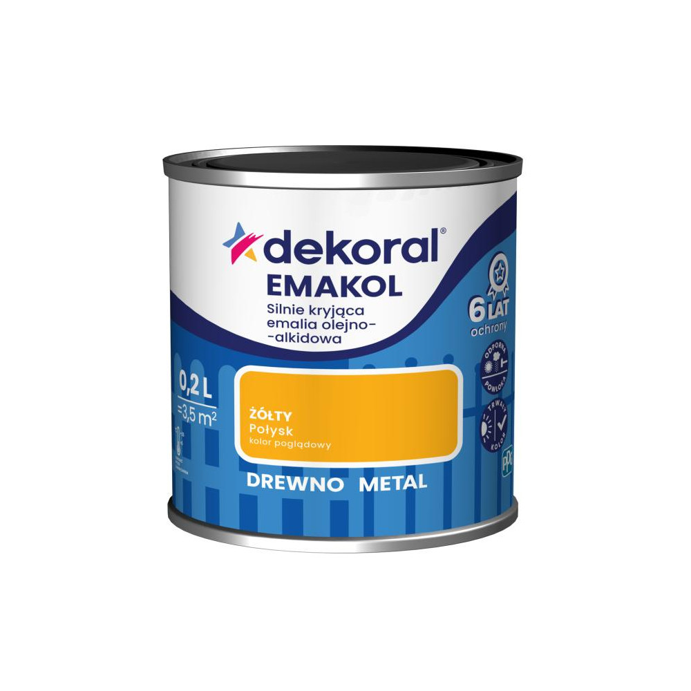 FARBA EMAKOL STRONG  0,2L ŻÓŁTY