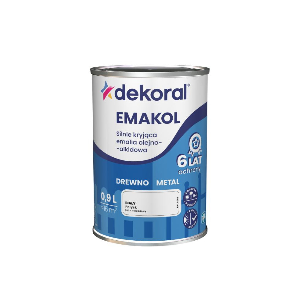 FARBA EMAKOL STRONG  0,9L BIAŁY