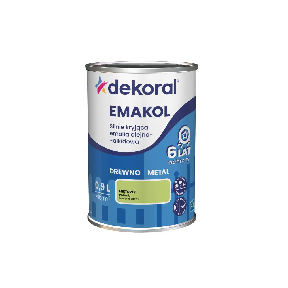 FARBA EMAKOL STRONG  0,9L MIĘTOWY DEKORAL