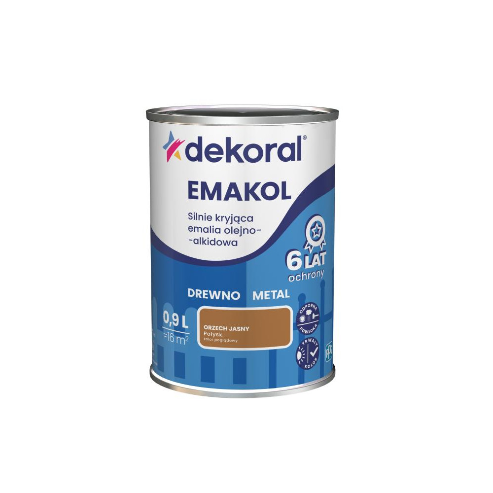 FARBA EMAKOL STRONG  0,9L ORZECH JASNY DEKORAL