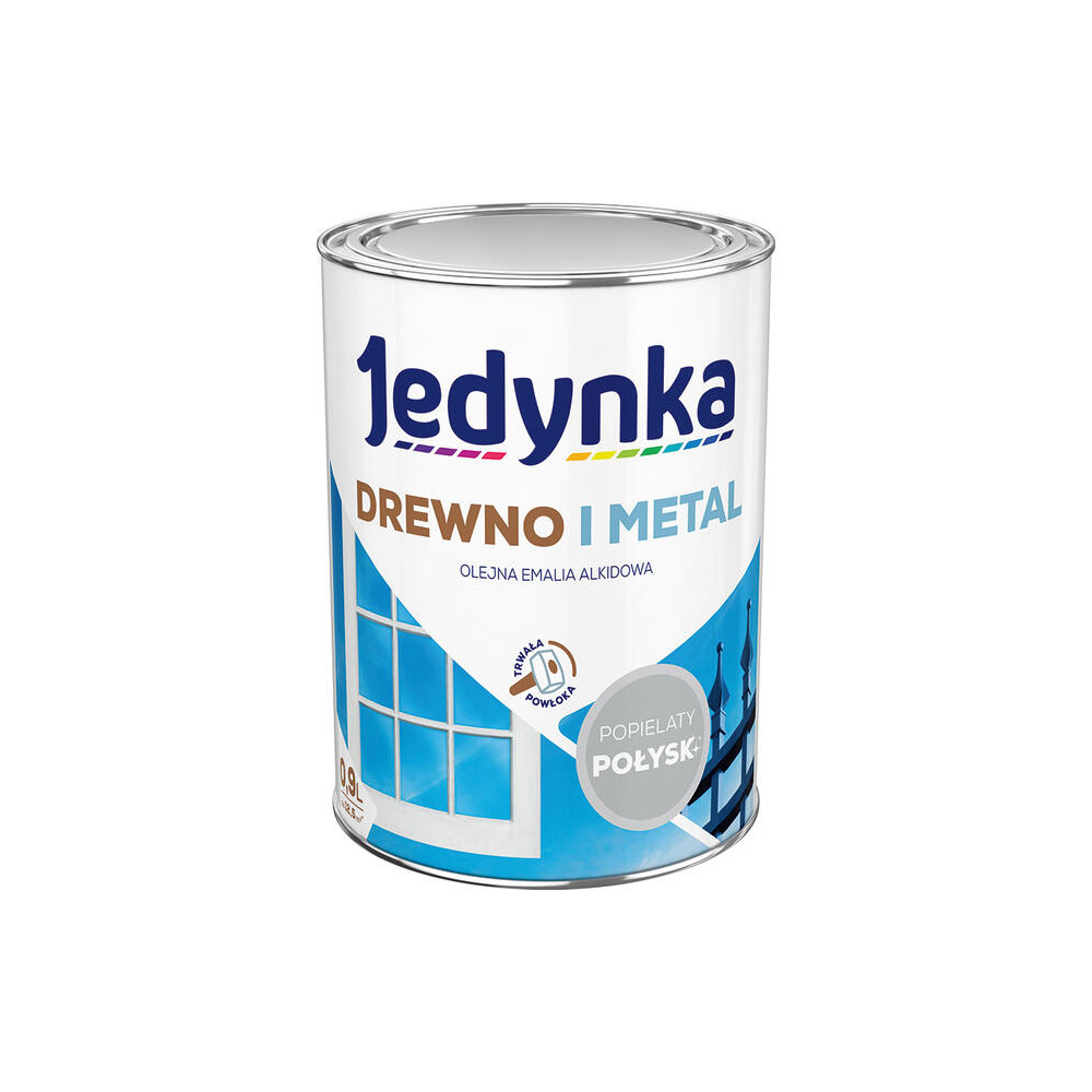 FARBA JEDYNKA EMAL. ALKID. 0,9L POPIELATY POŁ. ZEW/WEW