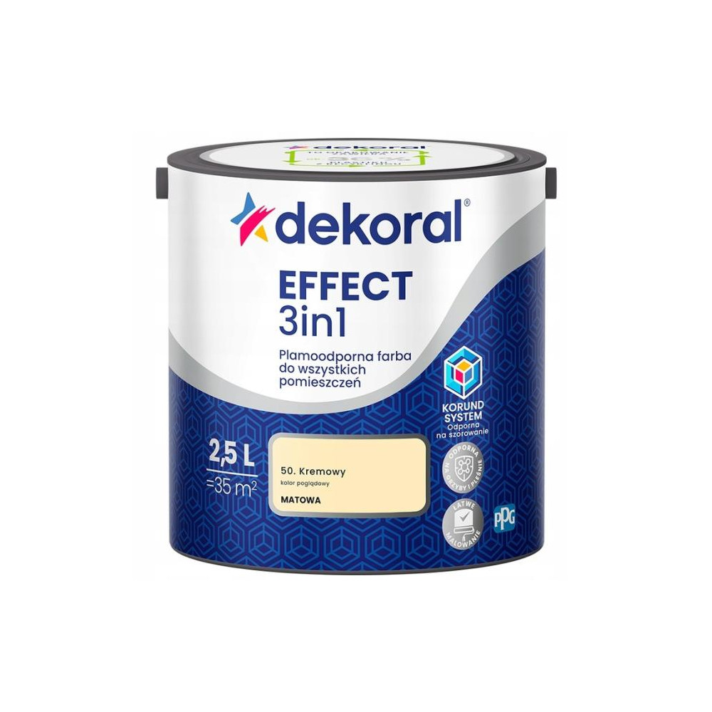 FARBA EFFECT PLAMODPORNA KREMOWY 2,5L
