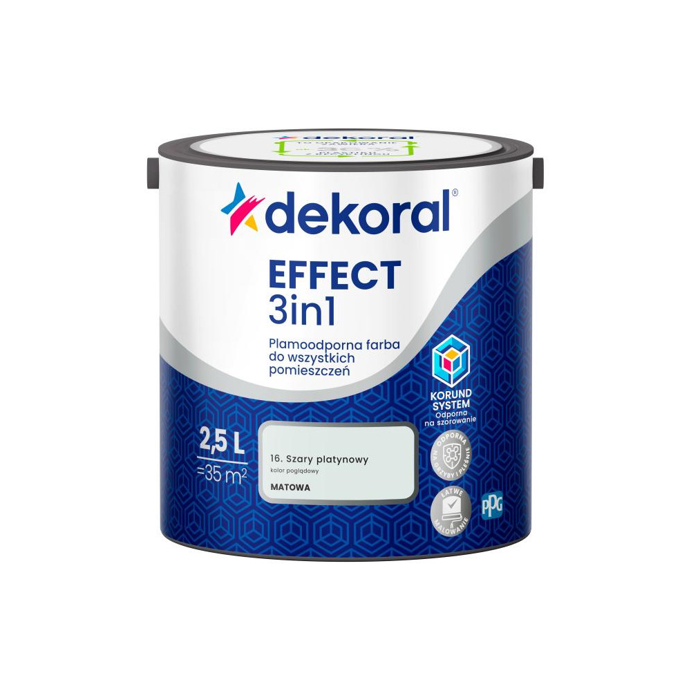FARBA EFFECT PLAMODPORNA SZARY PLATYNOWY 2,5L