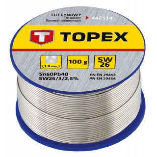 Lut cynowy 60% Sn - drut 1.0 mm (SW26) 100 g - Topex