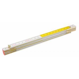 Miara składana drewniana 1 m - biało-żółta - Topex
