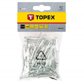 Nity aluminiowe 4.0 x 10 mm - 50 sztuk - Topex