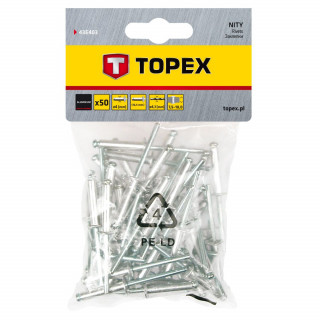 Nity aluminiowe 4.0 x 12.5 mm - 50 sztuk - Topex