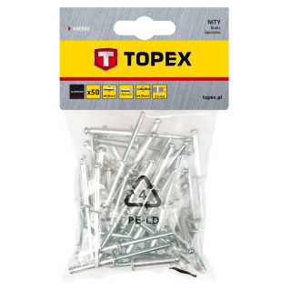 Nity aluminiowe 4.8 x 12.5 mm - 50 sztuk - Topex