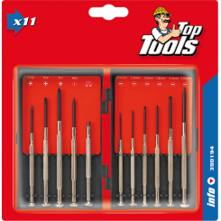 Wkrętaki precyzyjne - zestaw 11 sztuk - Top Tools