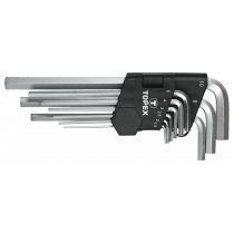 Klucze sześciokątne 1.5-10 mm - zestaw 9 sztuk - długie - Topex