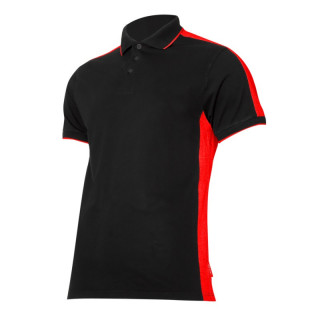 Koszulka Polo męska 190g bawełna L40321 czarno-czerwona - rozmiar do wyboru - CE - Lahti Pro
