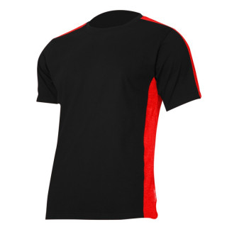 Koszulka T-shirt 180g bawełna L40227 czarno-czerwona - rozmiar do wyboru - CE - Lahti Pro