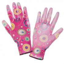 Rękawice ochronne powlekane poliuretanem L2303 różowe - rozmiar do wyboru - CE - Lahti Pro