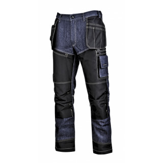 Spodnie jeansowe ze wzmocnieniami L40518 czarno-niebieskie - rozmiar do wyboru - CE - Lahti Pro