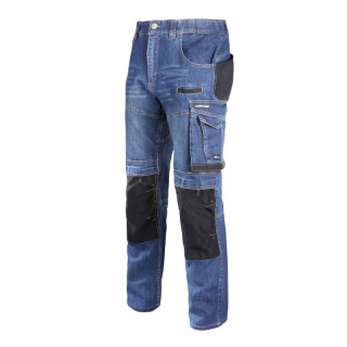 Spodnie jeansowe Slim Fit ze wzmocnieniami L40518 niebiesko-czarne - L - CE - Lahti Pro