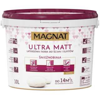 Magnat Ultra Matt - lateksowa farba do ścian i sufitów śnieżnobiała...