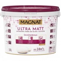 Magnat Ultra Matt - lateksowa farba do ścian i sufitów śnieżnobiała 2,5l